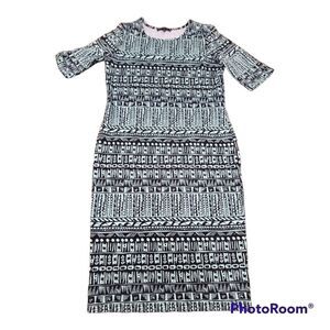 Snap Green and Black Graphic Short Sleeve Boho Bodycon Maxi Dress Size XL